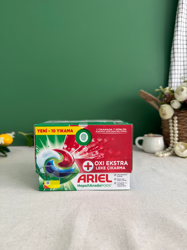 قرص ماشین لباسشویی بالشتکی آریل مدل oxi ekstra تعداد 10 عددی