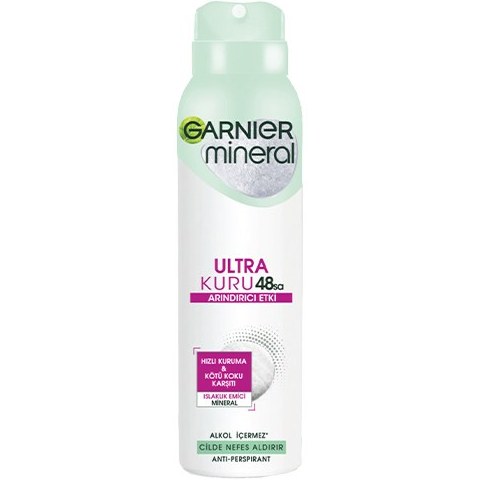 اسپری ضدتعریق زنانه گارنیر Mineral مدل Ultra Koru حجم 150 میل ماندگاری 48 ساعته